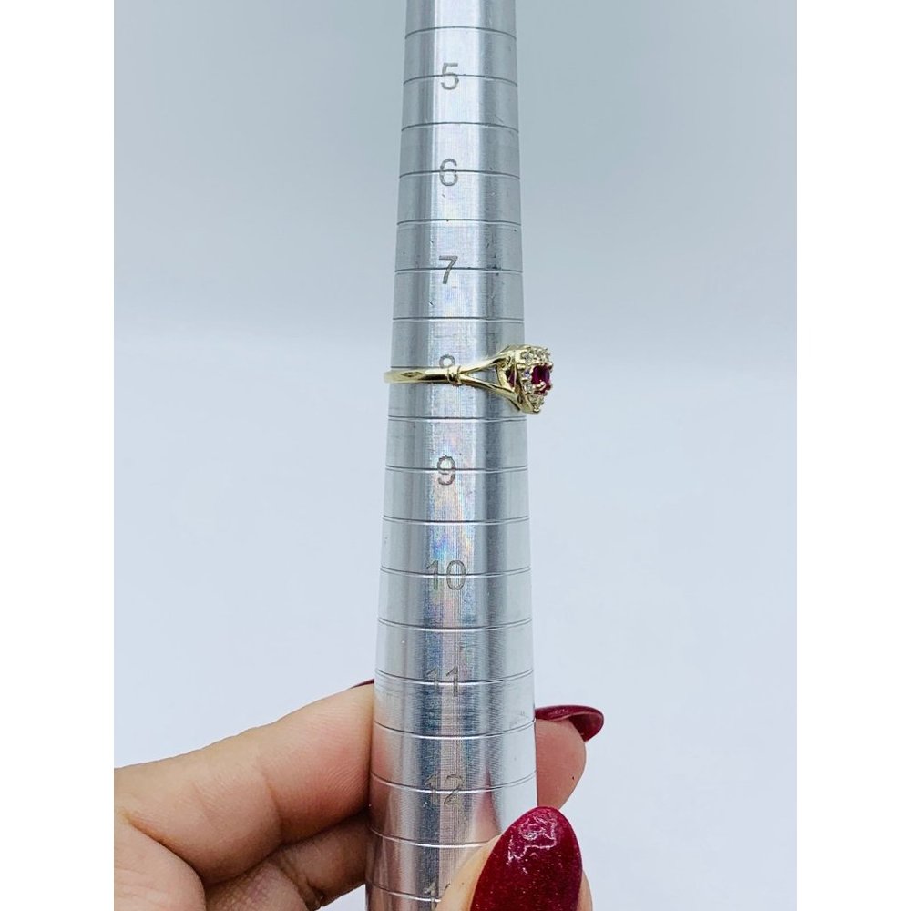 10k Solid Gold Ring Ring Heart Size 8 - image 4